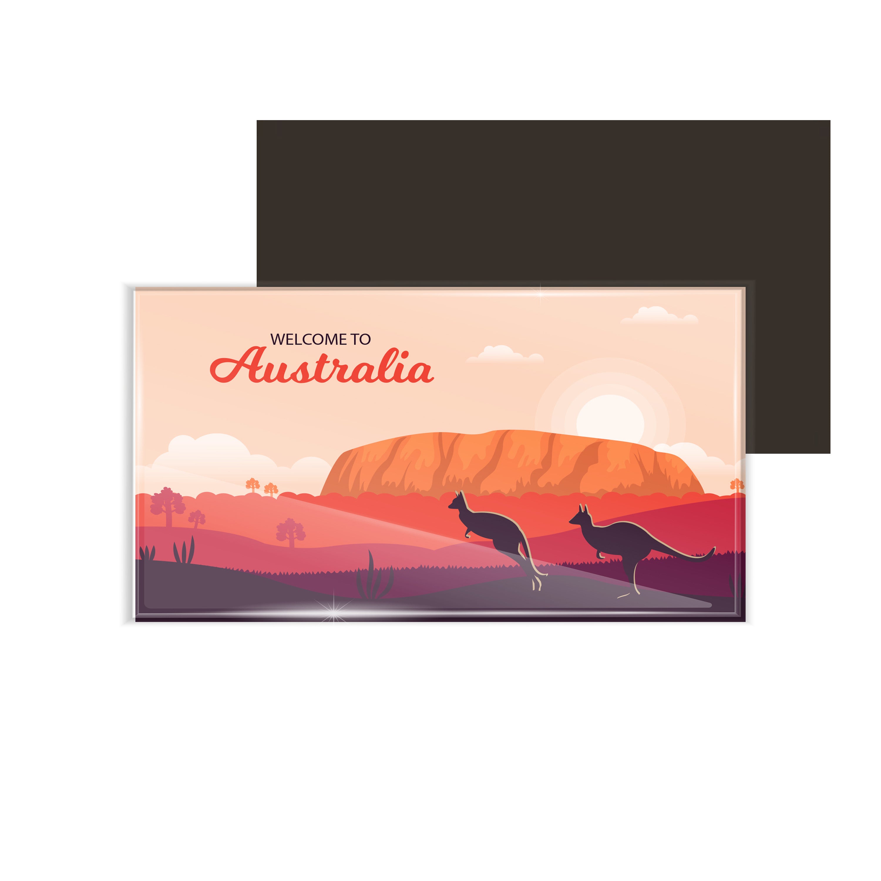 dhcrafts Fridge Magnet Rectangle Acrylic Glass (8.6 x 5.4 cm) Multicolor Travel Australia D4 Design Pack of 1